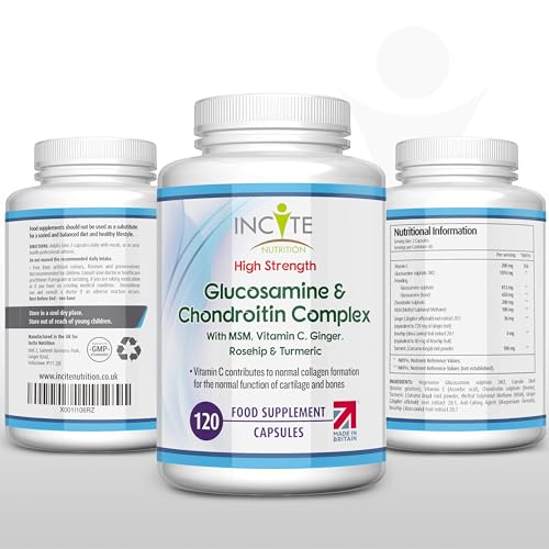 Glucosamine and Chondroitin High Strength Complex with MSM, Vitamin C, Ginge Incite Nutrition Au supplements