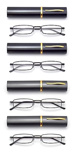 HIGHLIKE 4-Pack Slim Pocket Reading Glasses Men Women, Compact Readers Super Clear HIGHLIKE Au supplements