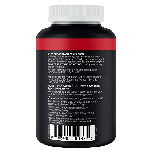 Qunol CoQ10 200mg Softgels, Ultra CoQ10 - Ultra High Absorption Coenzyme Q10 Supplem Qunol Au supplements