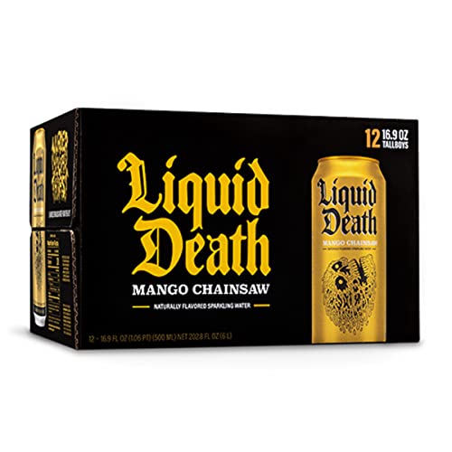 Liquid Death Flavored Sparkling Water with Agave, Mango Chainsaw, 16.9 oz Tallboys Liquid Death Au supplements