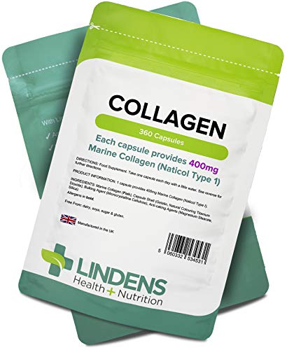 Lindens Collagen (Marine) 400mg Capsules 360 Pack - UK Manufacturer, Letterbox Friendly Lindens Au supplements