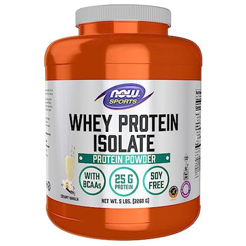 NOW Sports Nutrition, Whey Protein Isolate, 25 g With BCAAs, Creamy Vanilla Powder NOW Au supplements