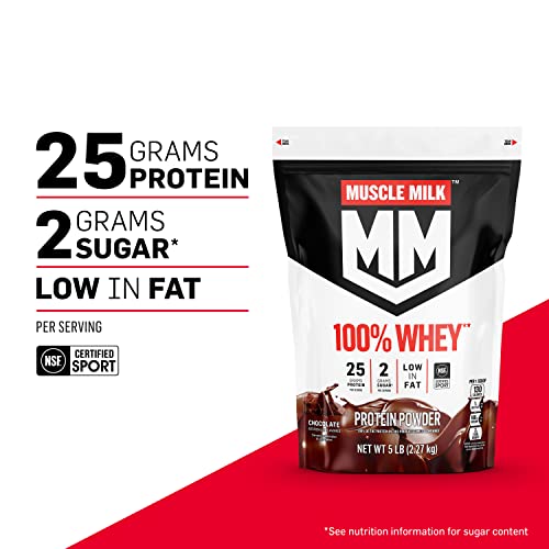 Muscle Milk 100% Whey Protein Powder, Chocolate, 5 Pound, 66 Servings, 25g Protein Muscle Milk Au supplements