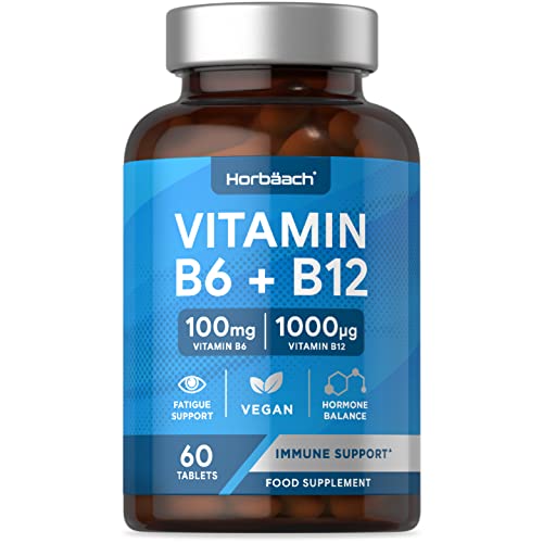 Vitamin B6 and B12 Tablets High Strength | 60 Count | with 100mg of Vitamin B6 Horbäach Au supplements