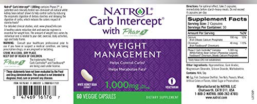 Natrol Carb Intercept with Phase 2 Carb Controller Capsules, White Kidney (Pack of 12) Natrol Au supplements