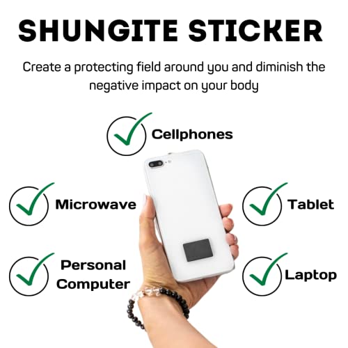 KarelianMasters Shungite Stone Stickers - Natural Stone Adhesive Plates for Phones (Set of 3 Plates) KARELIANMASTERS Au supplements