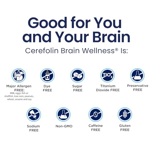 Cerefolin Brain Wellness, Targeted Nutrition for Cognitive Support, Improves Memory, Focus & Concentration, L-Methylfolate, NAC, B12, Neurologist Recommended (30 Count) Cerefolin Au supplements