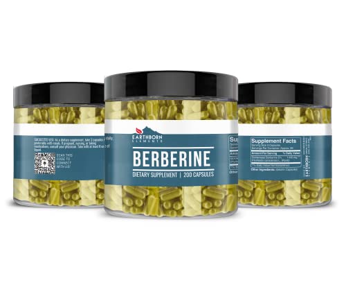 Earthborn Elements Berberine 200 Capsules, Pure & Undiluted, No Additives Earthborn Elements Au supplements