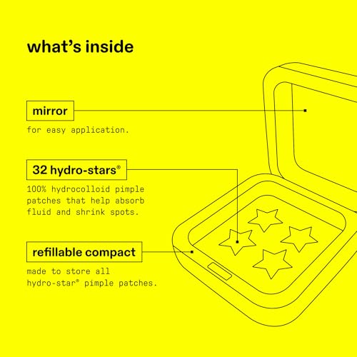 Starface Hydro-Star Pimple Patches + Big Yellow Compact, Clinically Proven Spot Shrinking in 6 Hours, Absorb Fluid and Reduce Redness, Hydrocolloid, Vegan and Cruelty-Free Skincare (32 Count) Starface World Au supplements