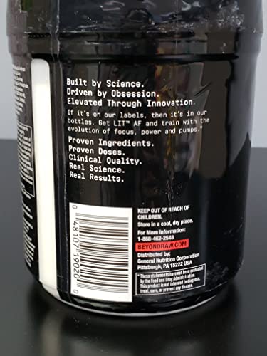 BEYOND RAW LIT AF | Advanced Formula Clinical Strength Pre-Workout Powder | Contains BEYOND RAW Au supplements