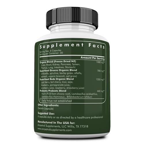 Ancestral Supplements Greens Powder Capsules, Organic Superfood Ancestral Supplements Au supplements