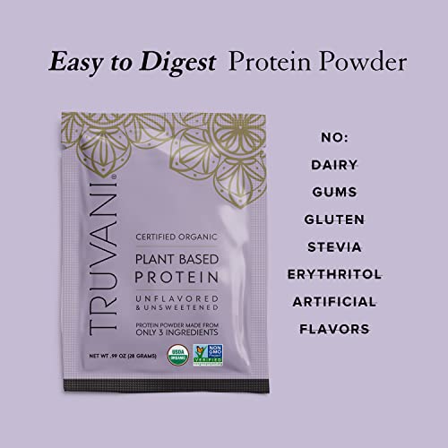 Truvani Organic Vegan Protein Powder Unflavored - 20g of Plant Based Protein, Organic Truvani Au supplements