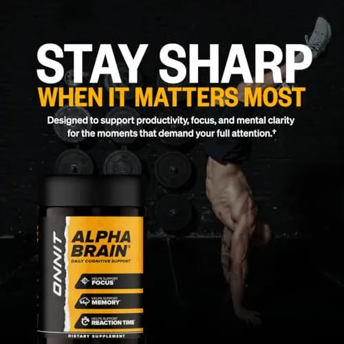 ONNIT Alpha Brain Nootropic Brain Supplement for Focus, Memory, Mental Clarity, Cognitive Support with L-Theanine and Vitamin B6, 90 Count ONNIT Au supplements