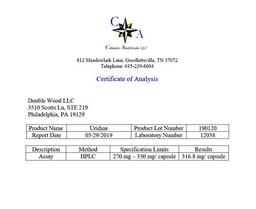 Uridine Monophosphate - Third Party Tested (Choline Enhancer, Beginner Nootropic) Double Wood Supplements Au supplements