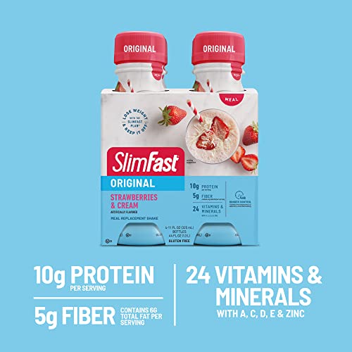 SlimFast Meal Replacement Shake, Original Strawberries & Cream, 10g of Ready to Drink Protein SlimFast Au supplements