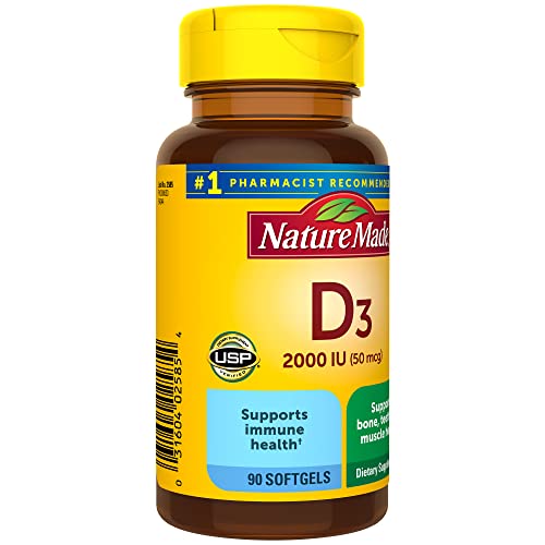 Nature Made Vitamin D3 2000 IU (50 mcg), Dietary Supplement for Bone, Teeth, Muscle Nature Made Au supplements