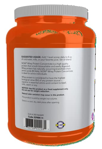 NOW Sports Nutrition, Whey Protein Concentrate, 24 g With BCAAs, Unflavored Powder NOW Au supplements
