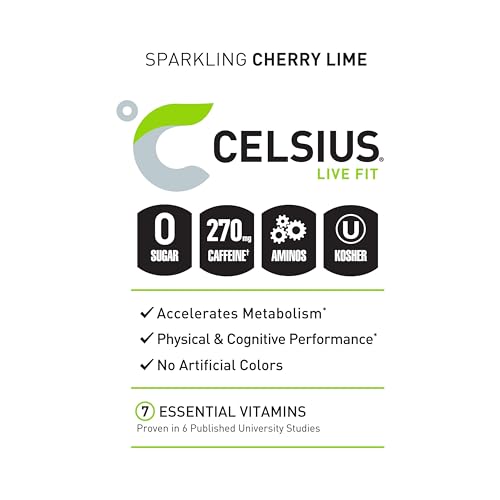 CELSIUS ESSENTIALS, Sparkling Cherry Limeade, Performance Energy Drink 16 Fl Oz CELSIUS Au supplements