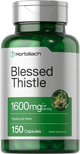 Blessed Thistle Capsules 1600 mg | 150 Count | Max Potency | Non-GMO, Gluten Free Horbäach Au supplements