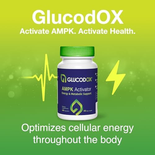 GlucodOX AMPK Activator Supplement – AMPK Enzyme, Metabolism Booster, Guggul Supplement for Body Management & Longevity – Vegan Metabolic Support - 30 Day Supply (60 Capsules) GlucodOX Au supplements