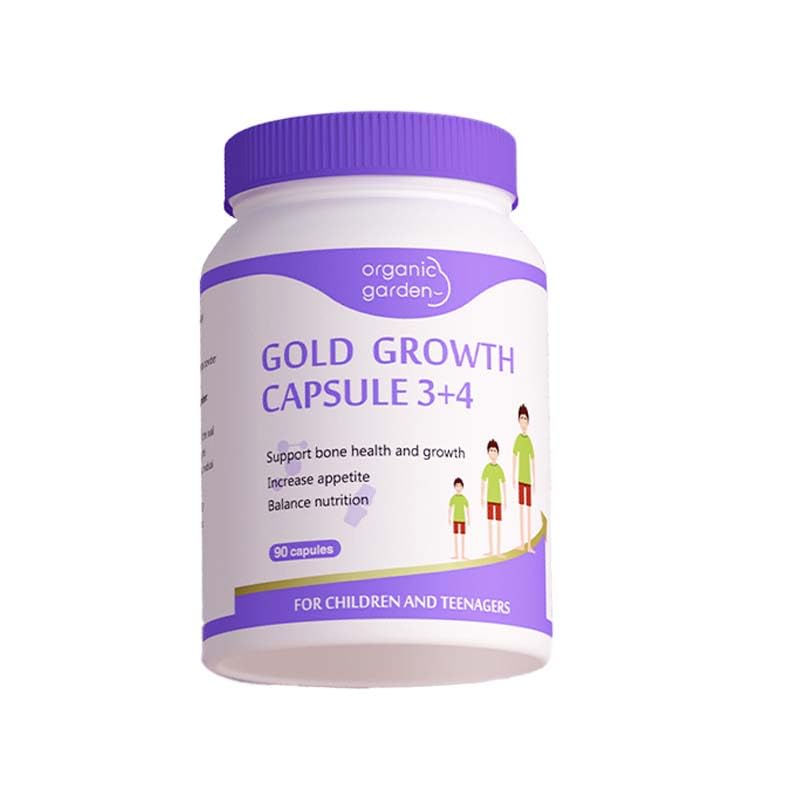 Organic Garden Natural Height Support Supplement for Teens & Young Adults - Bone Health & Growth Aid with L-Lysine, Red Algae Calcium, 19 Nutrients - 90 Capsules Organic Garden Au supplements