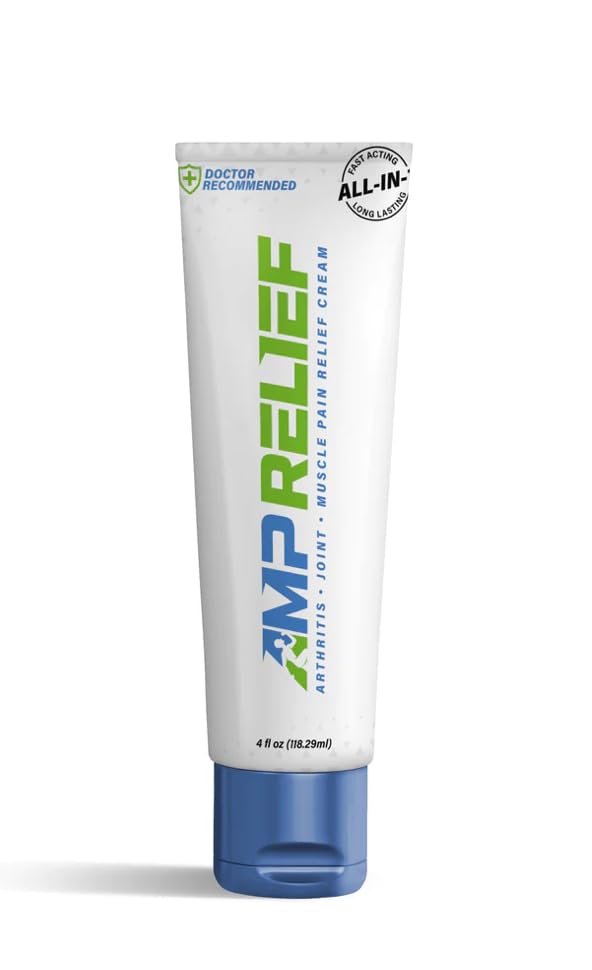 AMP RELIEF Cream - 4oz - All Natural Topical Pain Cream with Arnica, Boswellia, Eucalyptus and Menthol AMP RELIEF Au supplements