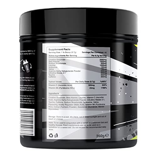 Warrior - RAGE Pre Workout Powder – Lightnin’ Lemonade 392g, WA-RG-045-01 Warrior Au supplements