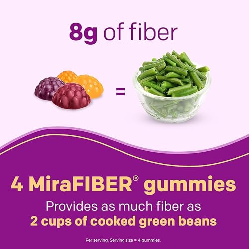 MiraLAX New MiraFIBER Gummies, 8g of Daily Prebiotic Fiber with B Vitamin MiraLAX Au supplements