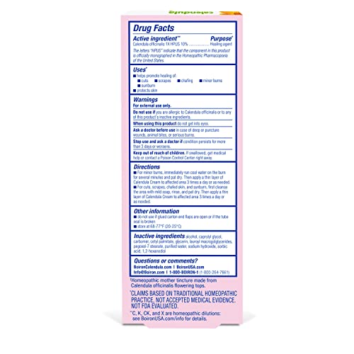 Boiron Calendula Cream for First Aid, Minor Burns, Cuts, Scrapes, Insect Bits and Sunburn - 2.5 oz Boiron Au supplements