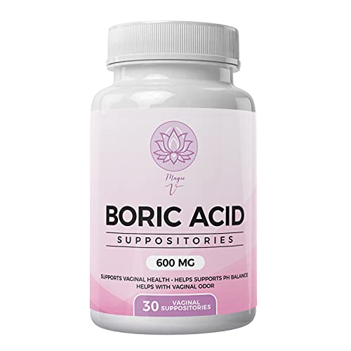 Magic V Steam Boric Acid Suppositories 600 MG 30 Count Optimal PH Support Made in The USA Magic V Steam Au supplements