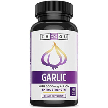 Zhou Nutrition Garlic Supplement With Allicin, Extra Strength 5000mcg Allicin Per Serving Zhou Nutrition Au supplements