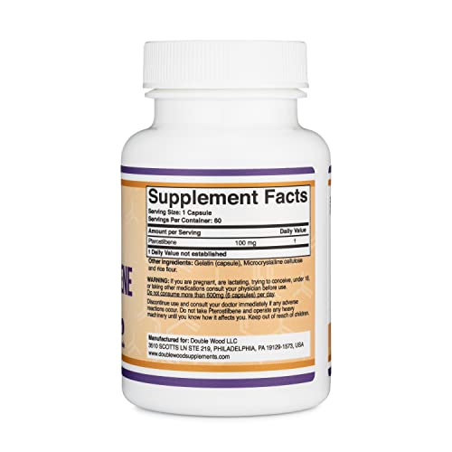 Pterostilbene Supplement 100mg Capsules (Third Party Tested) Manufactured in The USA Double Wood Supplements Au supplements