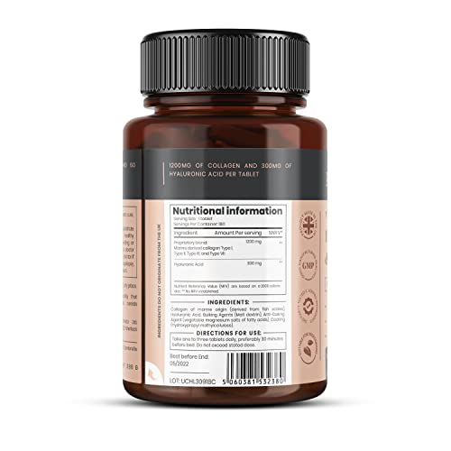 UltraColl Collagen & Hyaluronic Acid 1500mg x 180 Tablets - 6 Months Supply Pureclinica Au supplements