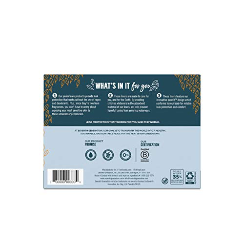 Seventh Generation Pantiliner Pads, Free & Clear, 50 Count Seventh Generation Au supplements