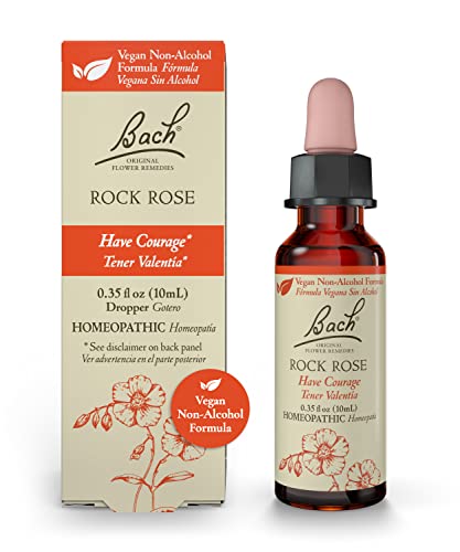 Bach Original Flower Remedies, Rock Rose for Courage (Non-Alcohol Formula), Natural Homeopathic Bach Au supplements