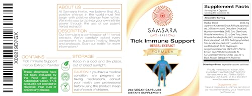 Samsara Herbs Tick Immune Support - The Original Herbal Formula (240 Capsules) Samsara Herbs Au supplements