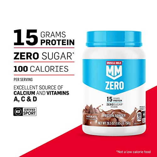 Muscle Milk ZERO, 100 Calorie Protein Powder, Vanilla, 15g Protein, 1.65 Pound, 25 Servings Muscle Milk Au supplements