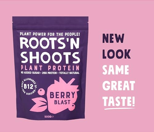 Roots 'n Shoots Vegan Protein, Shake, Berry Flavour, with Added B12, 26g Protein ROOTS 'N SHOOTS Au supplements