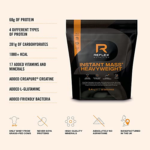 Reflex Nutrition Instant Mass Heavyweight, Mass Protein Powder, Over 1000 Calories Per Serving, 60g Protein Reflex Nutrition Au supplements