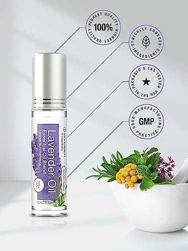 Lavender Essential Oil Roll On Blend | .33 fl oz (Pack of 2) | Roller for Skin | by Horbaach Horbäach Au supplements