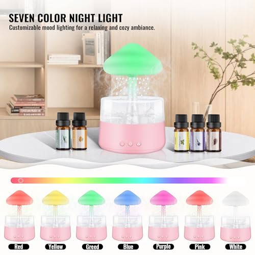 Rain Cloud Humidifier Water Drip with 5 Essential Oils, Cloud Diffuser with 7 Changing Colors Night Lights EvCZen Au supplements
