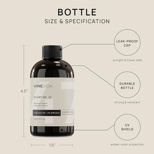 VINEVIDA [4 Fl Oz] Lavender Vanilla Fragrance Oil for Cold Air Diffusers, Essential Oils for Diffuser Oil Refill VINEVIDA Au supplements