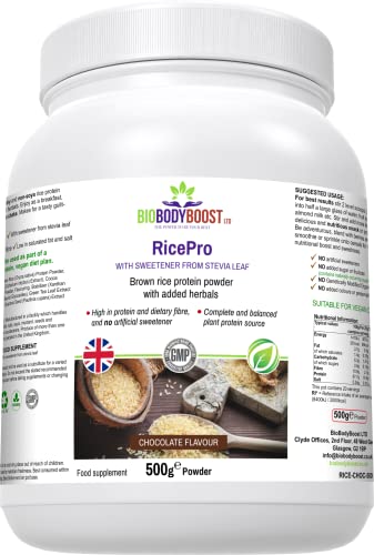 RicePro |Chocolate | Brown Rice Protein Powder with Added Herbals | Chicory Root Extract, Biobodyboost Au supplements