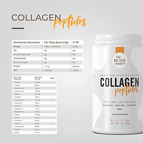 The Body Source Premium Hydrolysed Collagen Powder – 400g Unflavoured Bovine Collagen The Body Source Au supplements