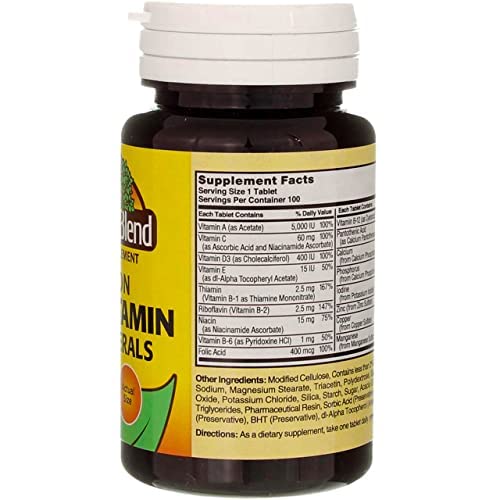 Nature's Blend Multiple Vitamin with Minerals No Iron 100 Tabs Nature's Blend Au supplements