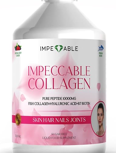 IMPECCABLE Collagen 10.000mg hydrolyzed Sugar Free Liquid Marine Collagen | Supplements for Women and Men Impeccable Au supplements