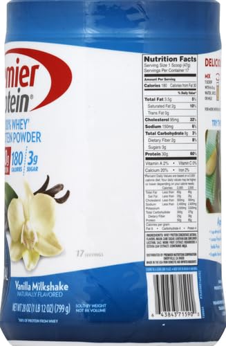 Premier Protein Powder, Vanilla Milkshake, 30g Protein, 1g Sugar, 100% Whey Protein Premier Protein Au supplements