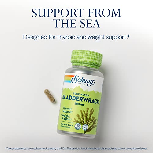 SOLARAY Bladderwrack Seaweed 580 mg Healthy Thyroid Balance and Weight Management SOLARAY Au supplements