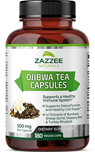 Zazzee Extra Strength Ojibwa Tea 500 mg, 180 Vegan Capsules, Rene Caisse's Original Zazzee Au supplements