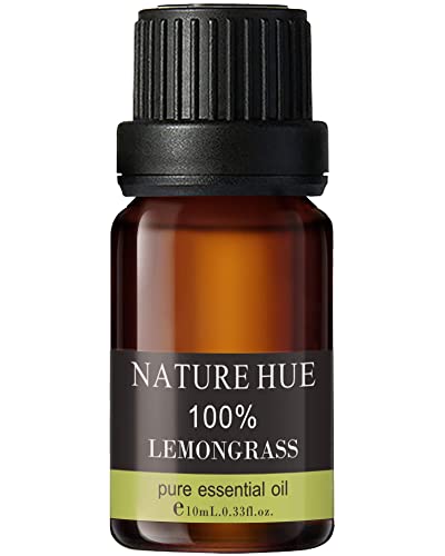 NATURE HUE Lemongrass Essential Oil - 10 mL (1/3 oz) - Pure, Natural, Therapeutic Grade NATURE HUE Au supplements
